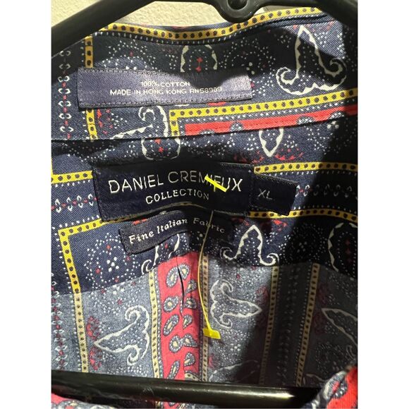 Daniel Cremieux XL Shirt Made in Hong Kong Paisley Bandana Fine Cotton - Picture 2 of 9